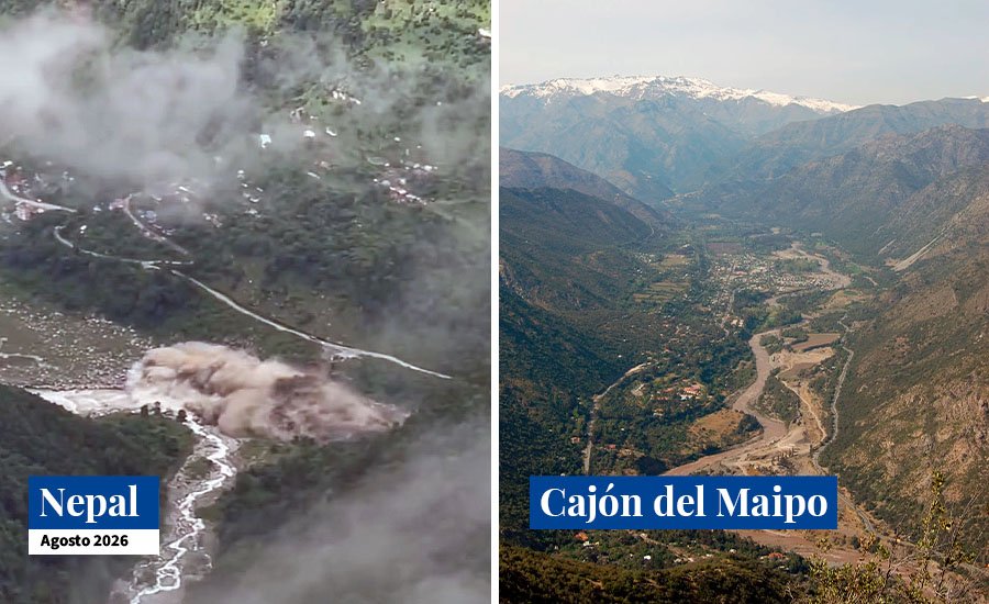 Comparativa Colapso glaciar en Nepla y Cajón del Maipo
