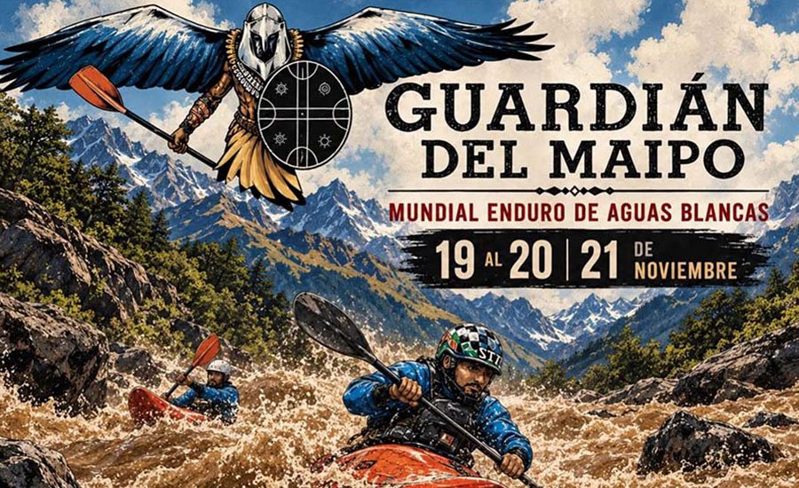 Guardián del Maipo 2026: panorama de kayak y río en San Alfonso